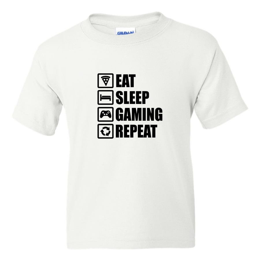 Eat Sleep Gaming Repeat - Youth Gamer T-Shirt