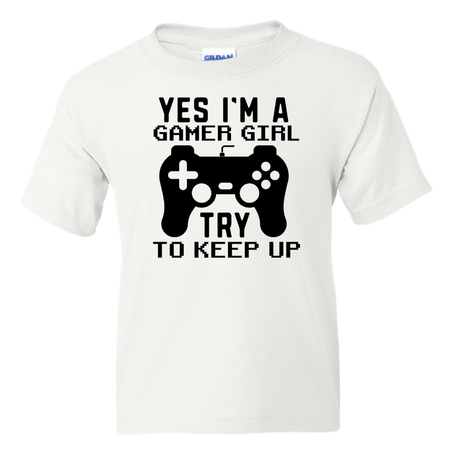 Yes I'm A Gamer Girl - Youth Gamer T-Shirt