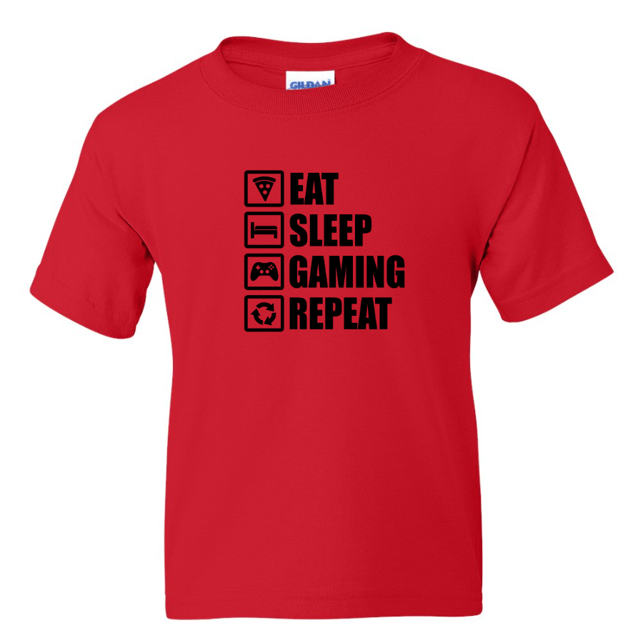 Eat Sleep Gaming Repeat - Youth Gamer T-Shirt