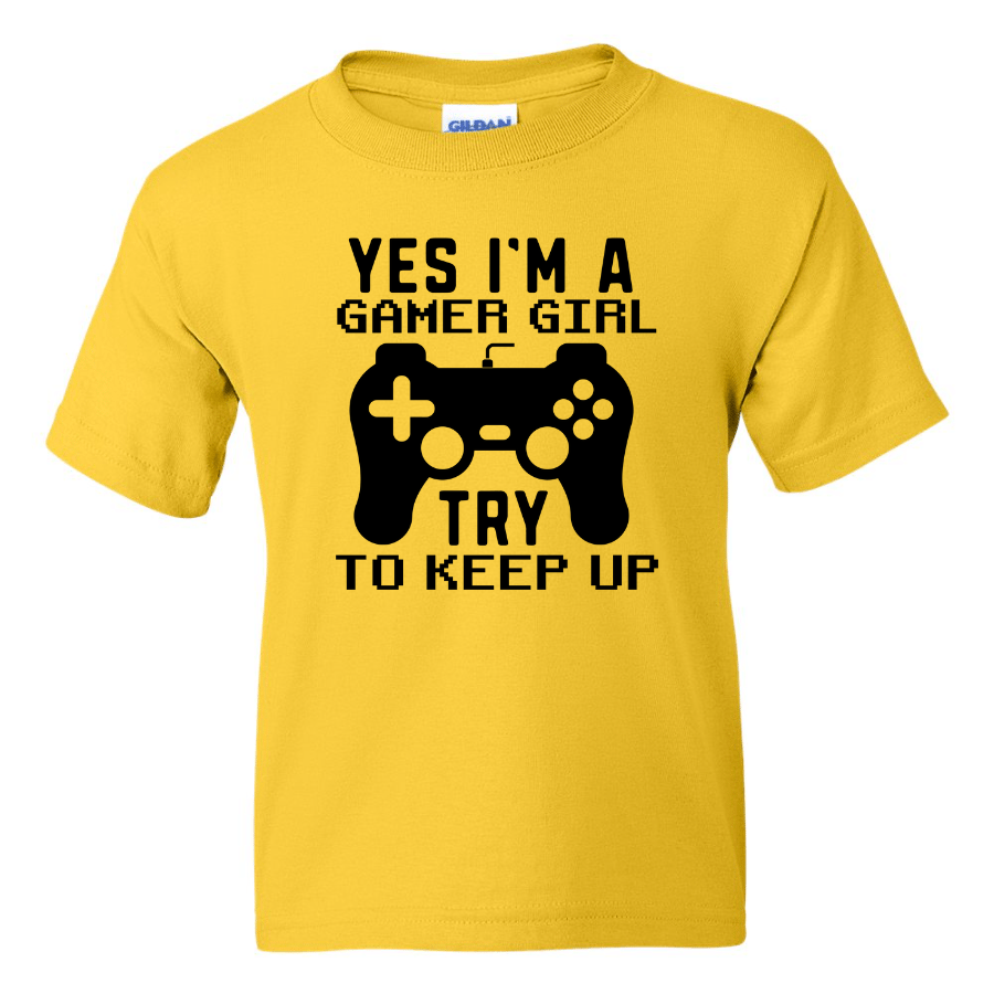 Yes I'm A Gamer Girl - Youth Gamer T-Shirt