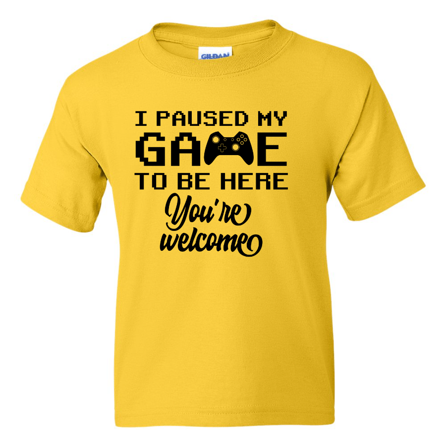 I Paused My Game - Youth Gamer T-Shirt