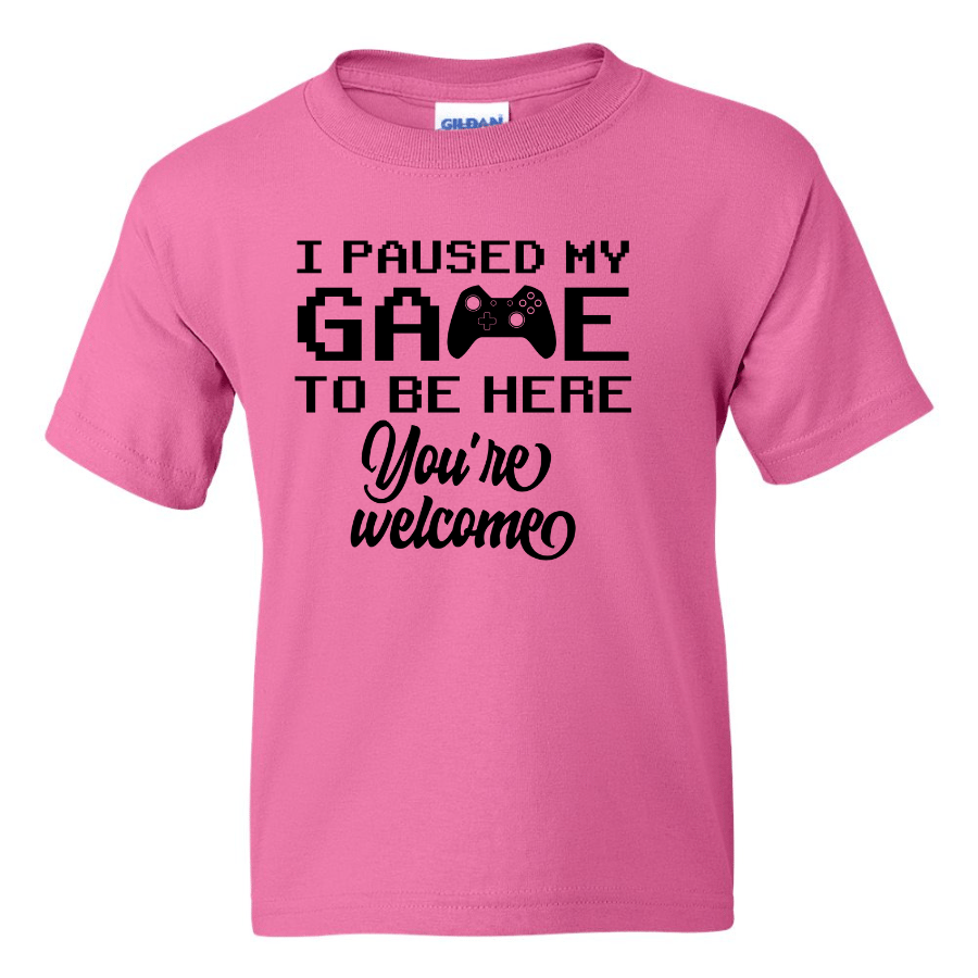 I Paused My Game - Youth Gamer T-Shirt