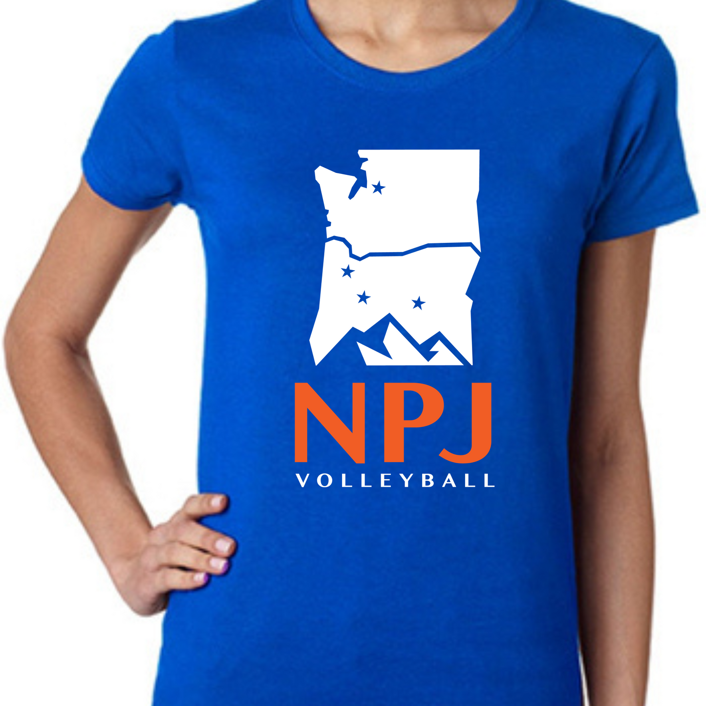 NPJ WHITE LOGO  -  short sleeve ROYAL T-Shirt