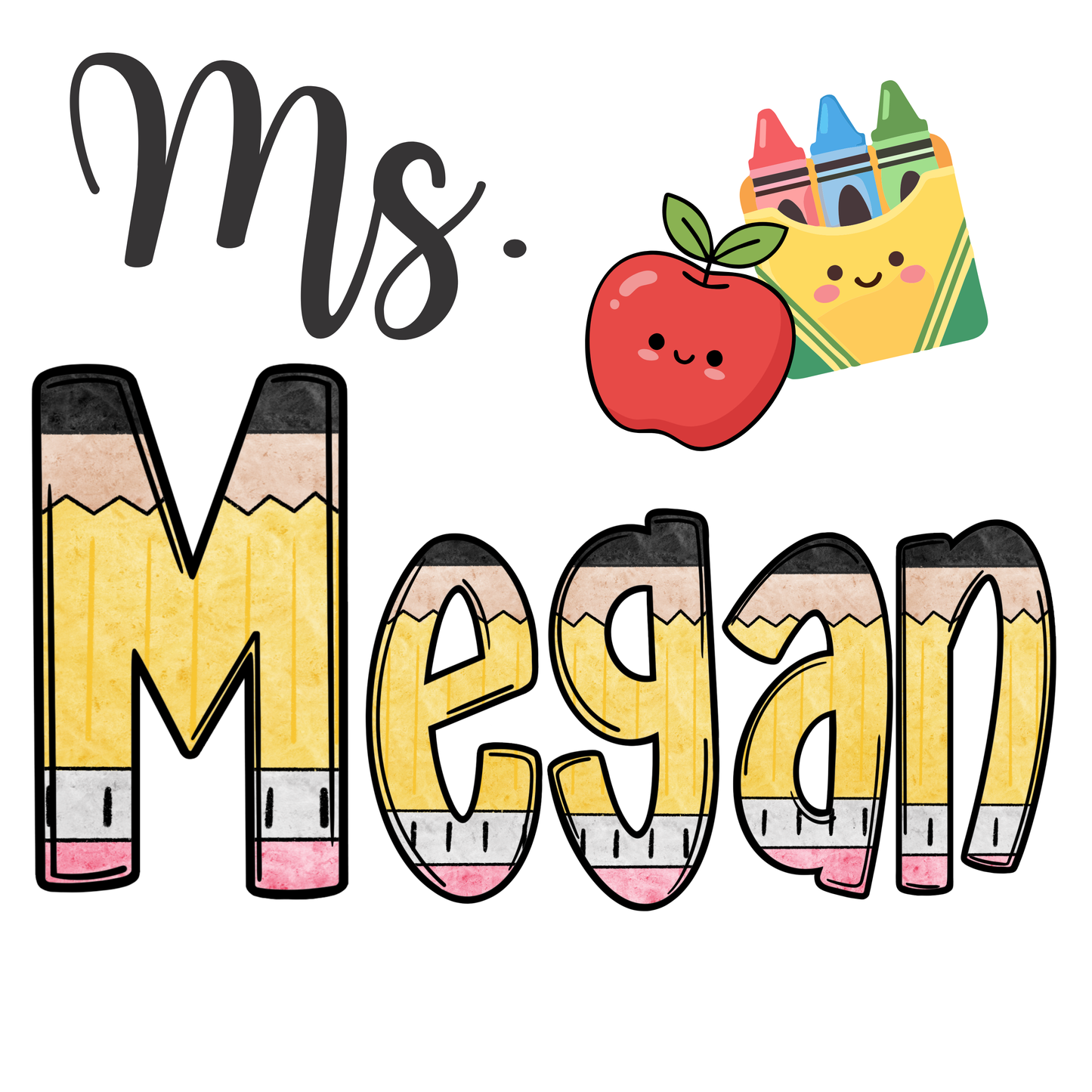 PENCILS WITH YOUR CUSTOM NAME-TShirt/short sleeve - choose your color & size (Copy)