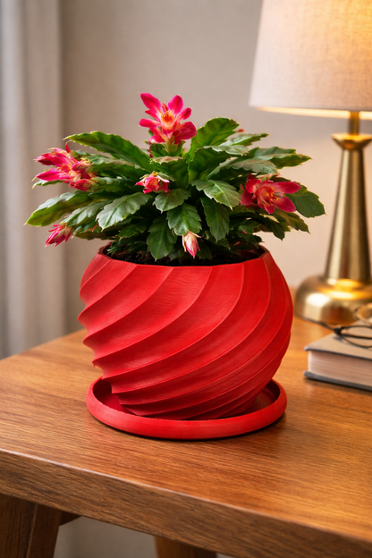 SWIRL PLANTER with TRAY - M0001