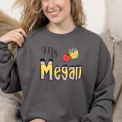 PENCILS WITH YOUR CUSTOM NAME - Sweatshirt - choose your color & size