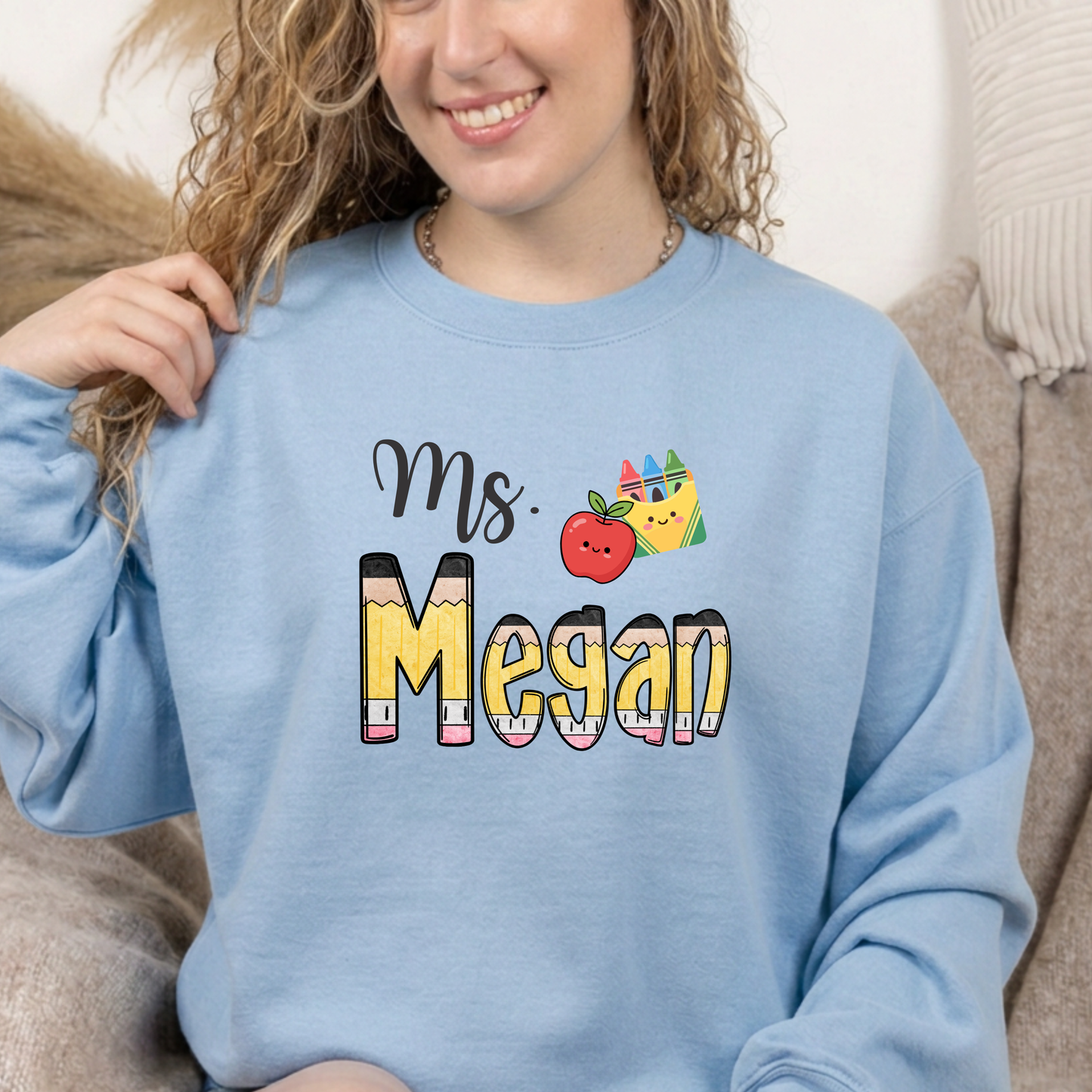 PENCILS WITH YOUR CUSTOM NAME - Sweatshirt - choose your color & size