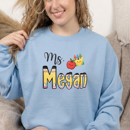 PENCILS WITH YOUR CUSTOM NAME - Sweatshirt - choose your color & size