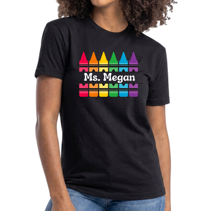 CRAYONS WITH YOUR CUSTOM NAME -TShirt/short sleeve - choose your color & size