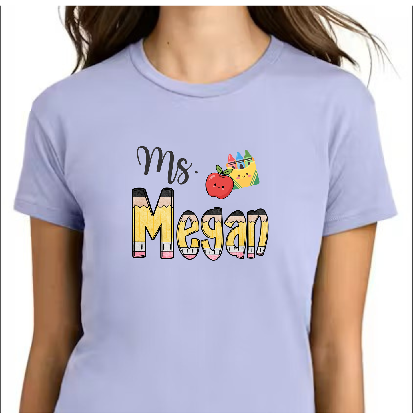 PENCILS WITH YOUR CUSTOM NAME-TShirt/short sleeve - choose your color & size (Copy)