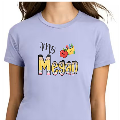 PENCILS WITH YOUR CUSTOM NAME-TShirt/short sleeve - choose your color & size (Copy)