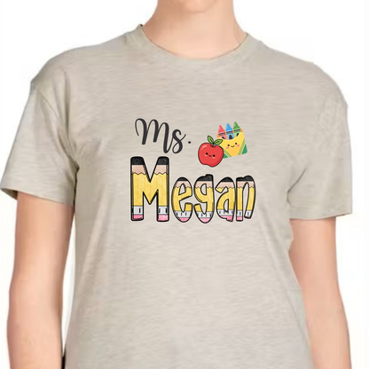 PENCILS WITH YOUR CUSTOM NAME-TShirt/short sleeve - choose your color & size (Copy)