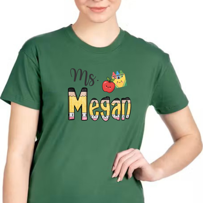 PENCILS WITH YOUR CUSTOM NAME-TShirt/short sleeve - choose your color & size (Copy)
