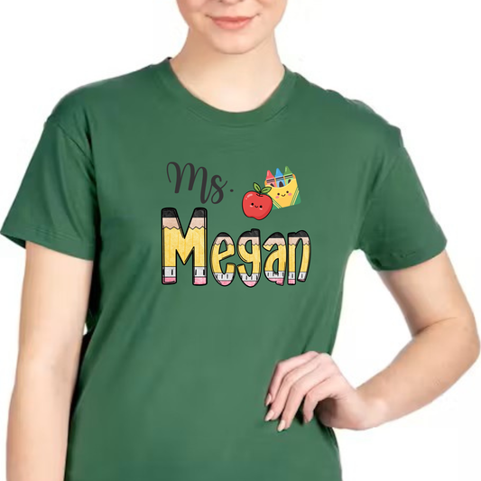 PENCILS WITH YOUR CUSTOM NAME-TShirt/short sleeve - choose your color & size