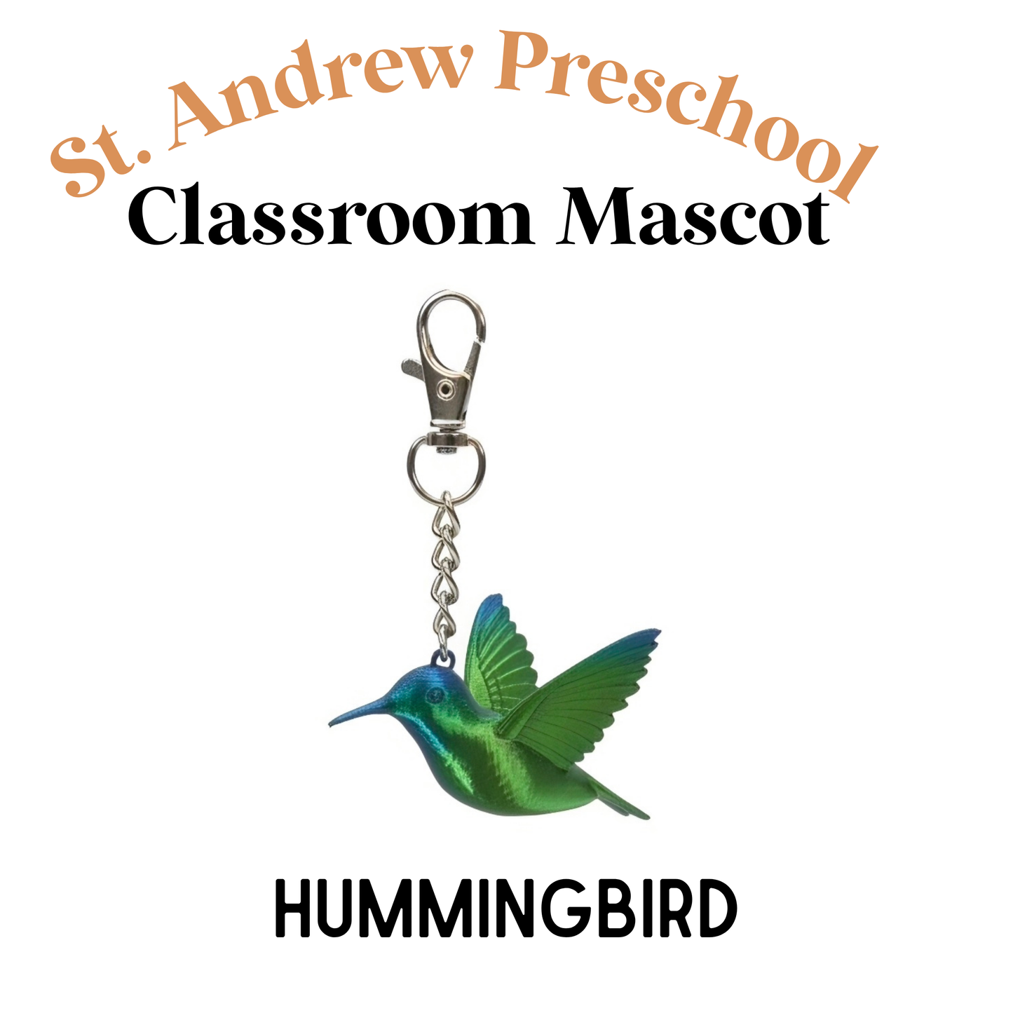 CLASSROOM MASCOT KEYCHAINS - choice of keychain & color