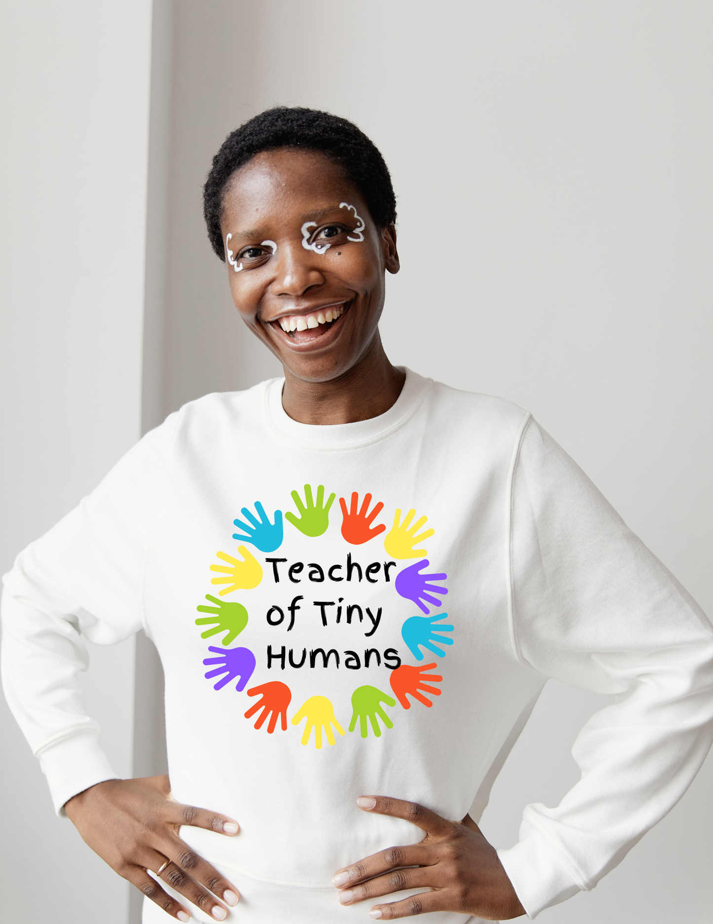 Teacher of Tiny Humans Long Sleeve White T-Shirt