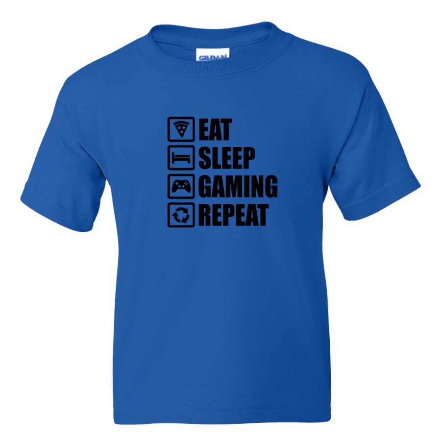 Eat Sleep Gaming Repeat -  Youth Gamer T-Shirt