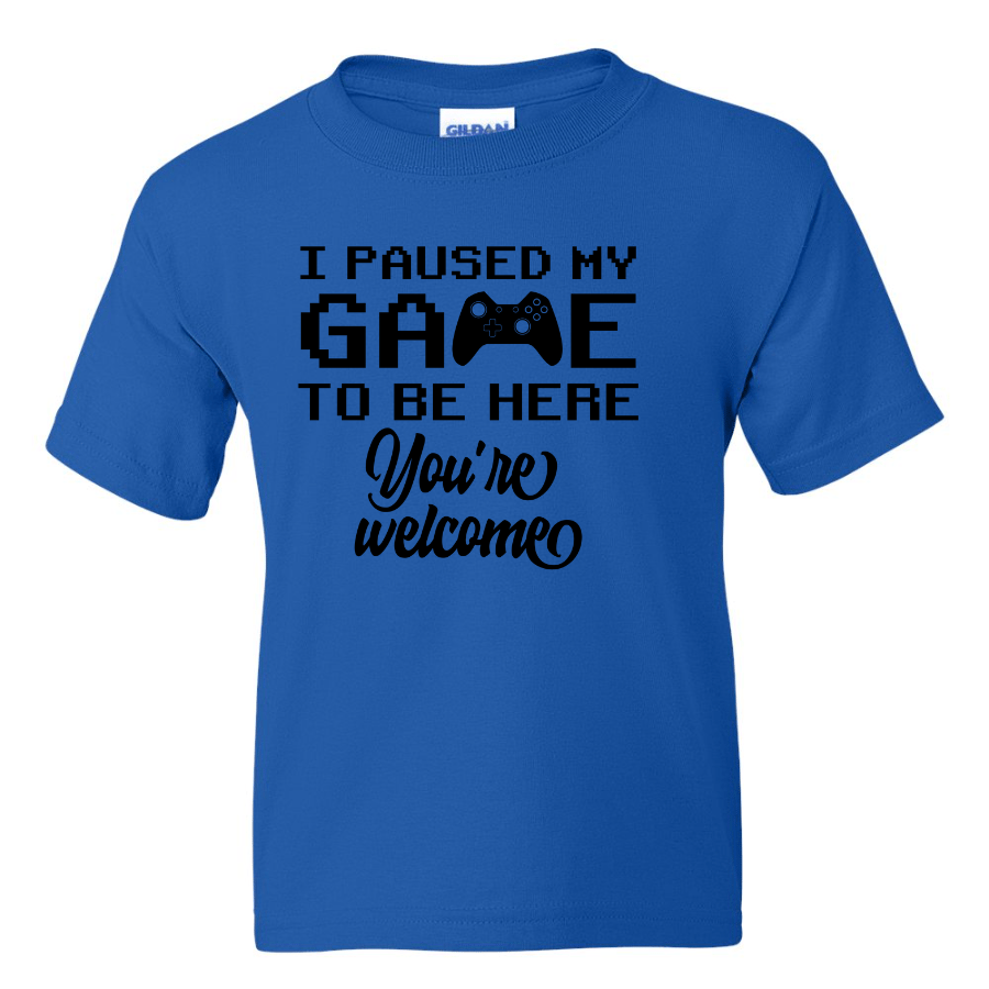 I Paused My Game -  Youth Gamer T-Shirt