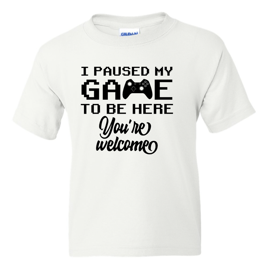 I Paused My Game -  Youth Gamer T-Shirt