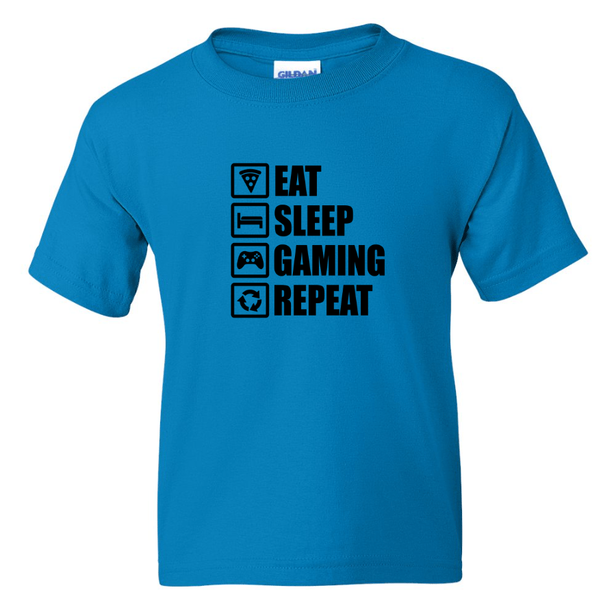 Eat Sleep Gaming Repeat -  Youth Gamer T-Shirt