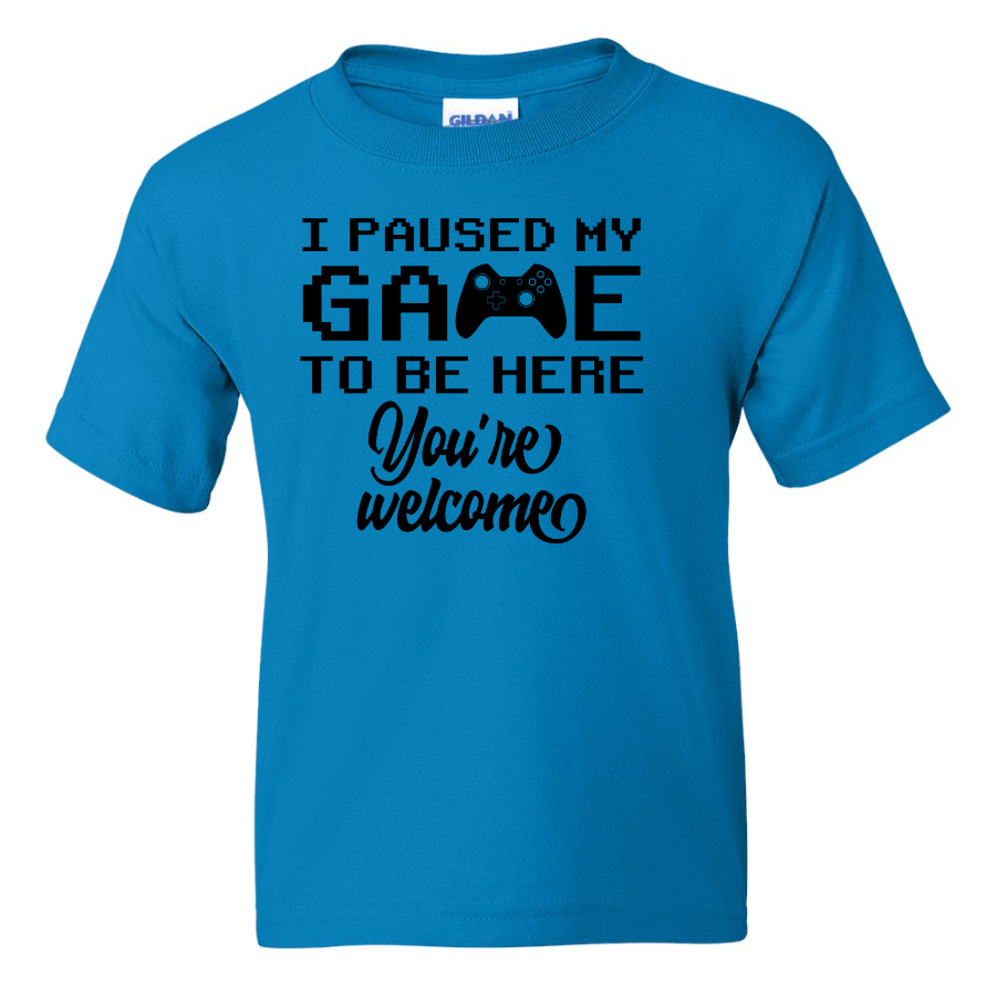 I Paused My Game -  Youth Gamer T-Shirt