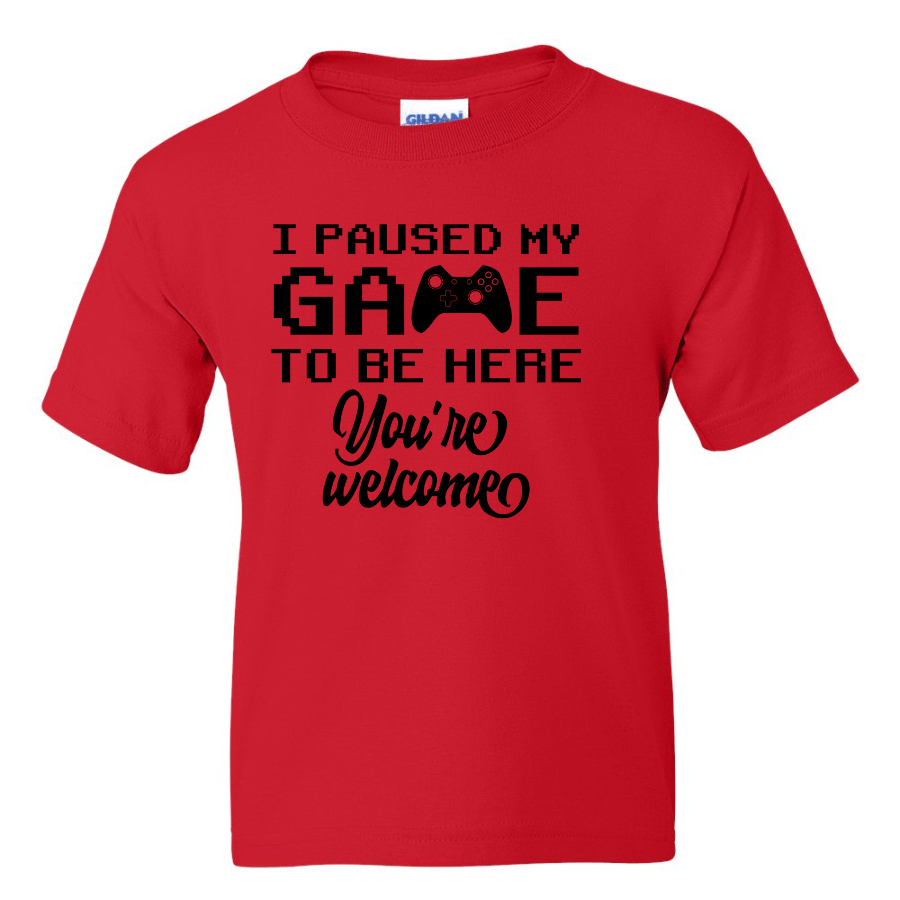 I Paused My Game -  Youth Gamer T-Shirt