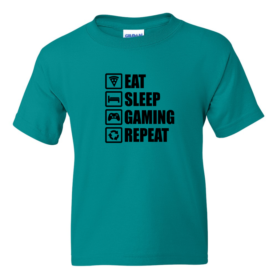 Eat Sleep Gaming Repeat -  Youth Gamer T-Shirt