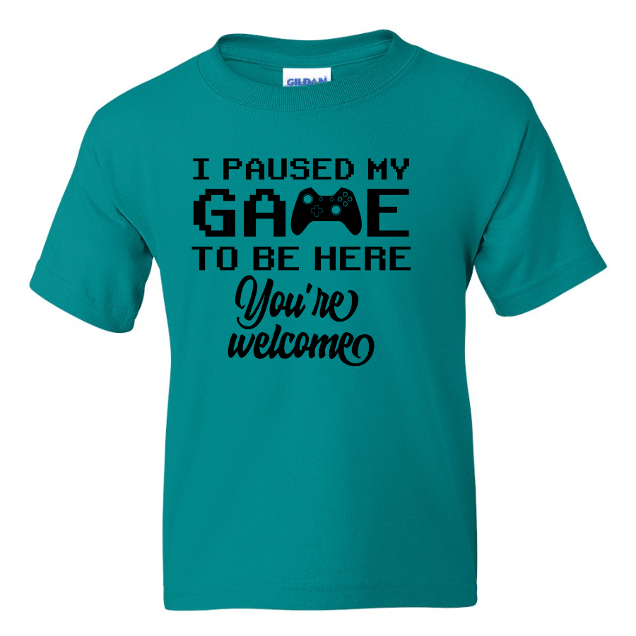 I Paused My Game -  Youth Gamer T-Shirt