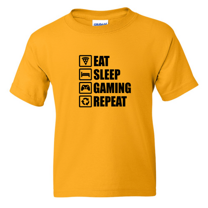 Eat Sleep Gaming Repeat -  Youth Gamer T-Shirt