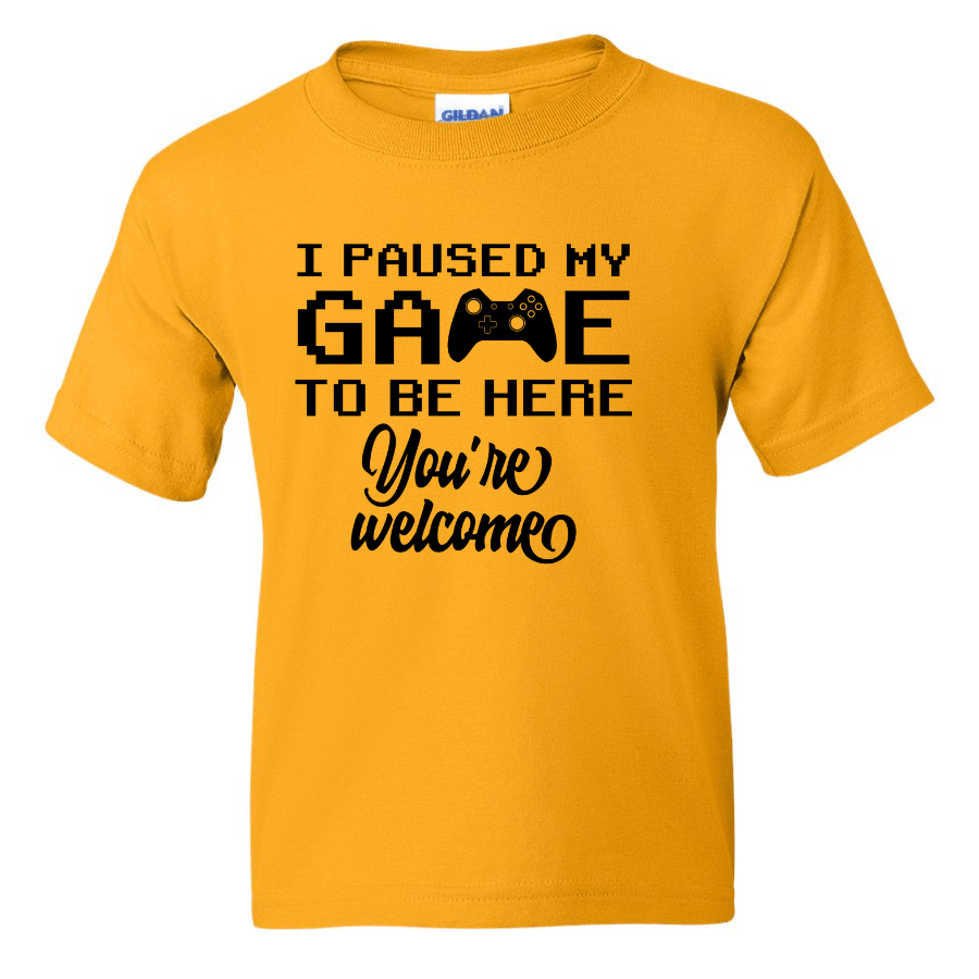 I Paused My Game -  Youth Gamer T-Shirt