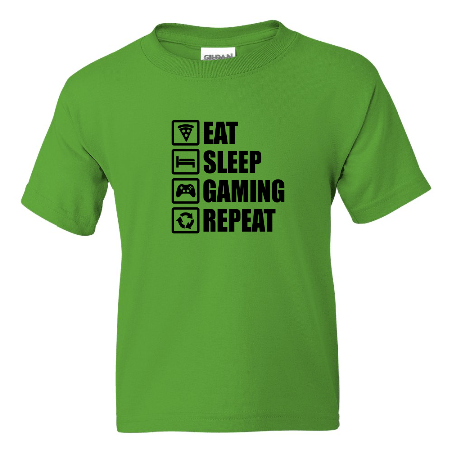 Eat Sleep Gaming Repeat -  Youth Gamer T-Shirt