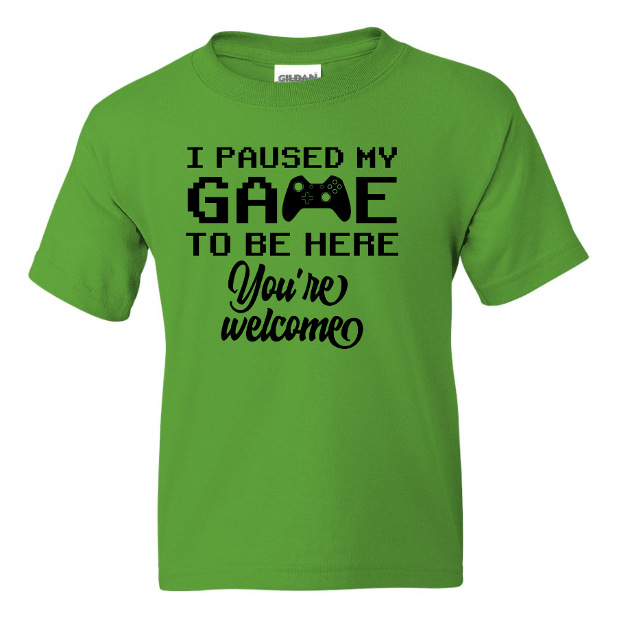 I Paused My Game -  Youth Gamer T-Shirt