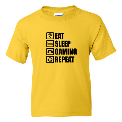 Eat Sleep Gaming Repeat -  Youth Gamer T-Shirt