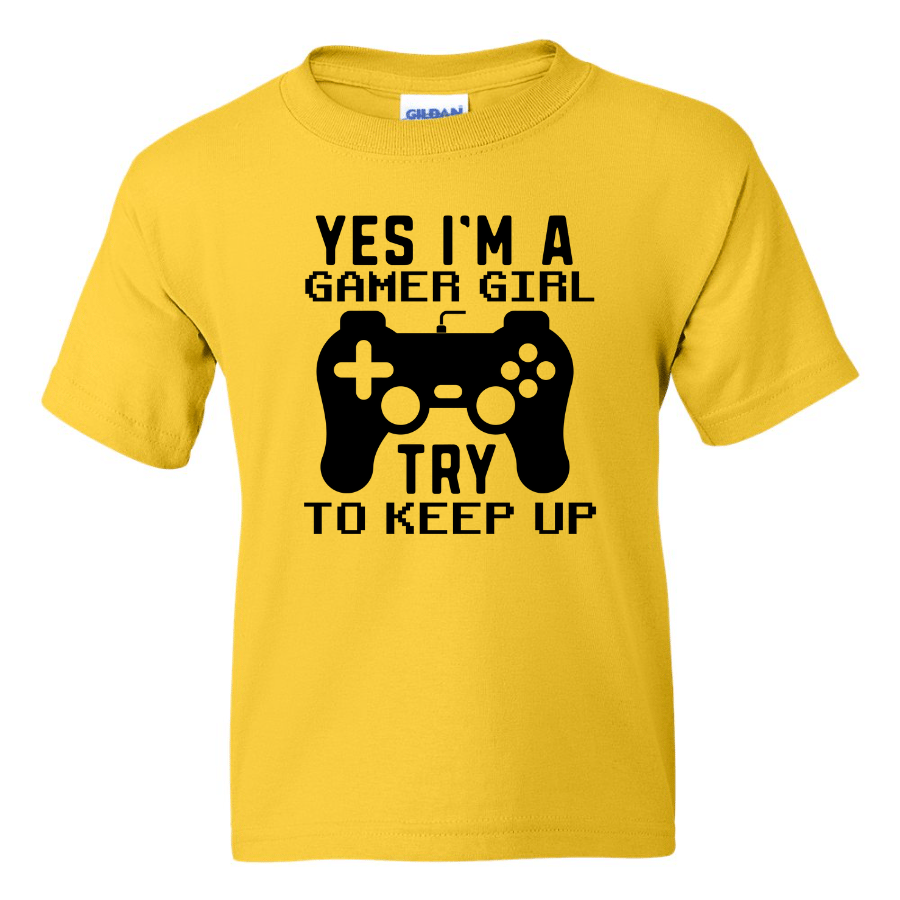 Yes I'm A Gamer Girl -  Youth Gamer T-Shirt