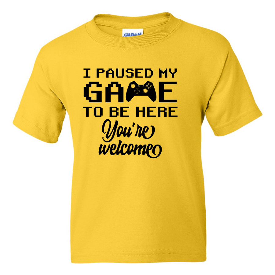 I Paused My Game -  Youth Gamer T-Shirt