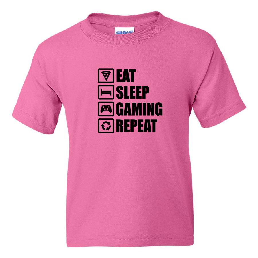 Eat Sleep Gaming Repeat -  Youth Gamer T-Shirt