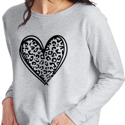 LEOPARD HEART - Sweatshirt - Mid Weight