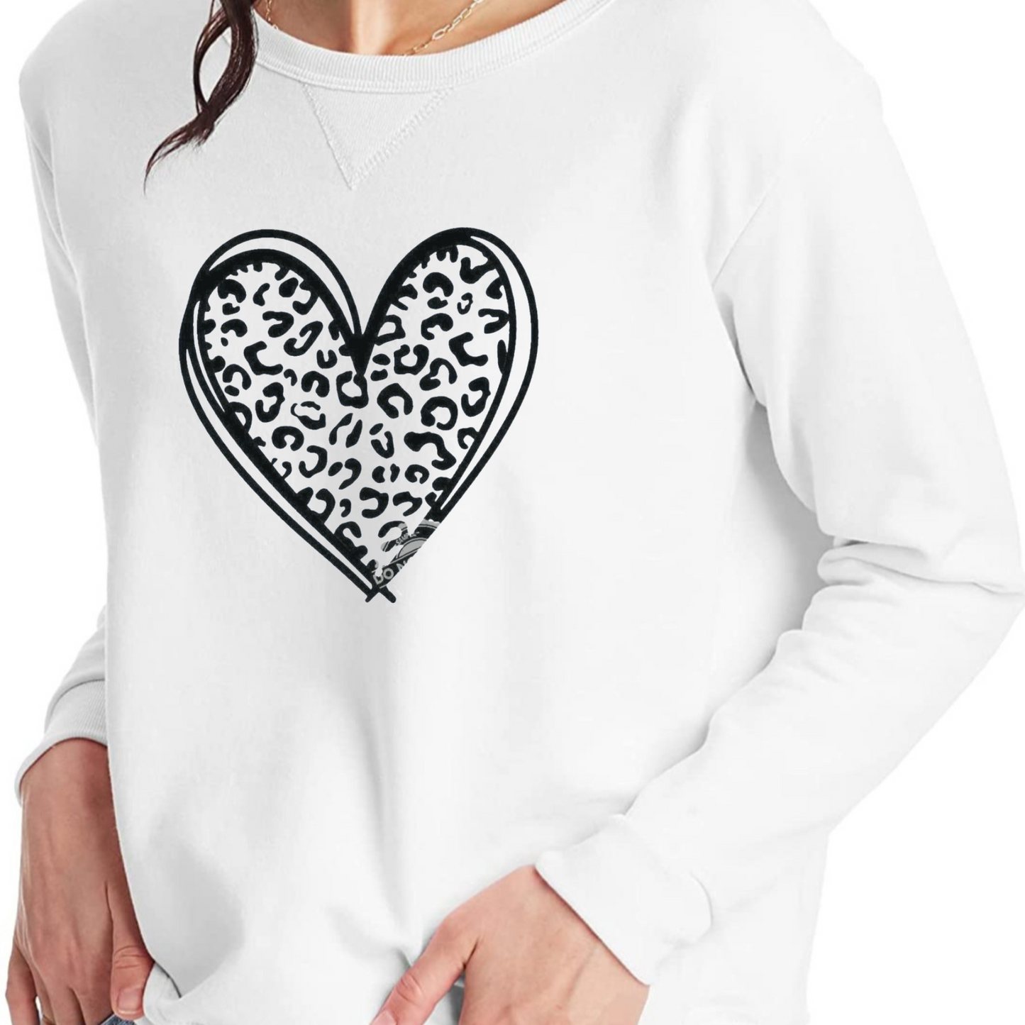 LEOPARD HEART - Sweatshirt - Mid Weight