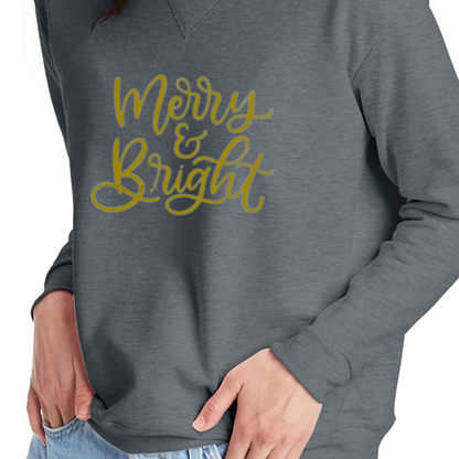 Merry & Bright (gold) Sweatshirt - Mid Weight