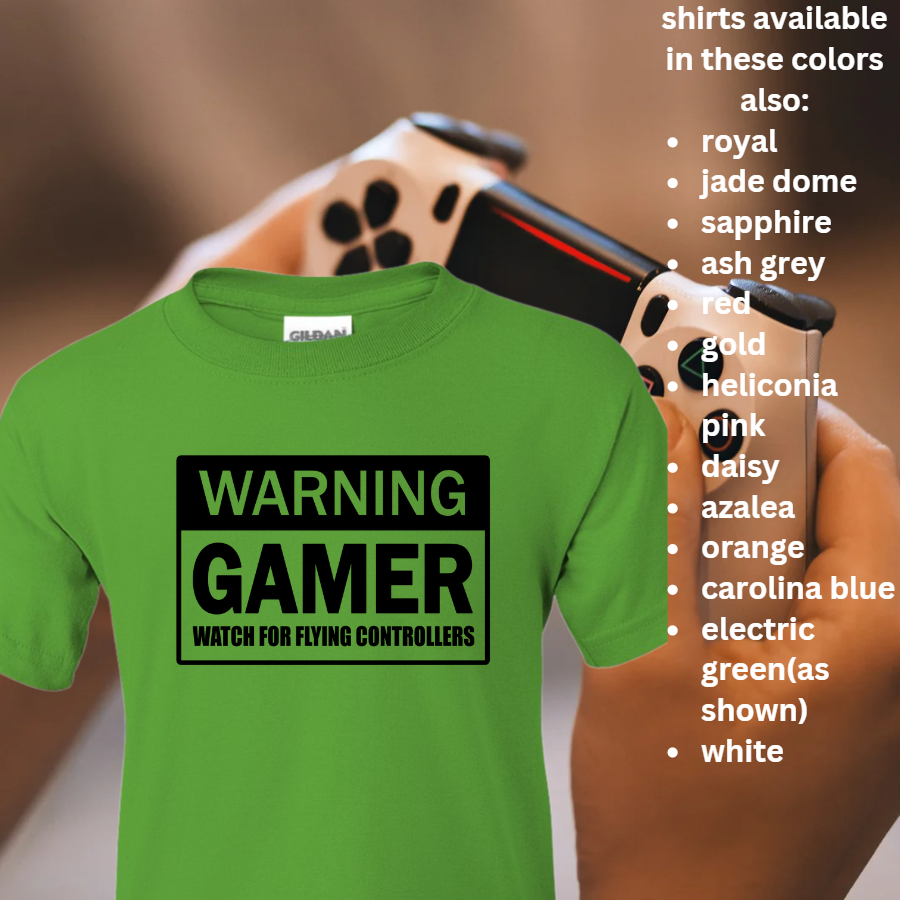 Warning Gamer -  Youth Gamer T-Shirt