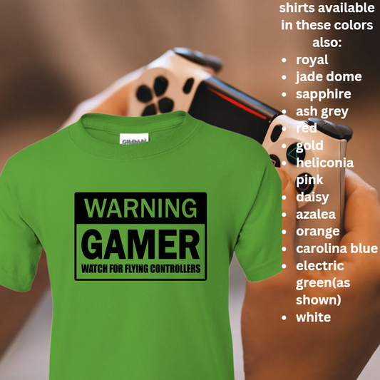 Warning Gamer -  Youth Gamer T-Shirt